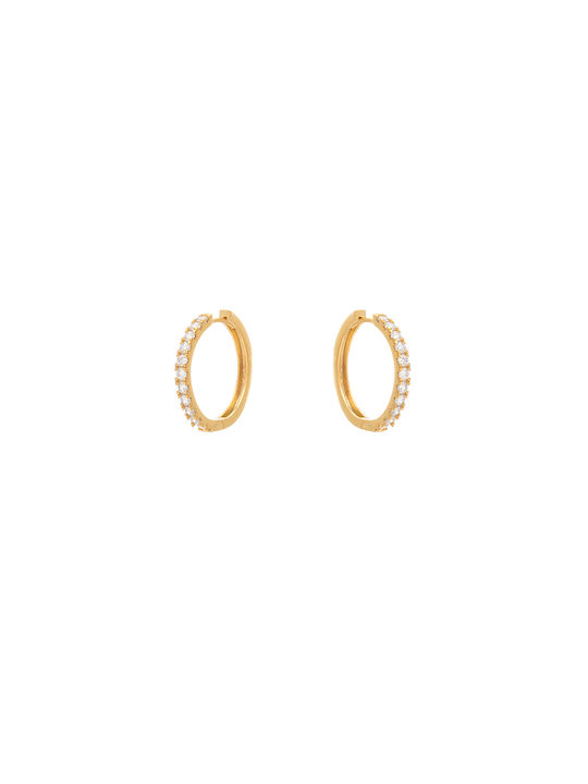 LifeLikes Earrings Hoops Gold Plated with Stones