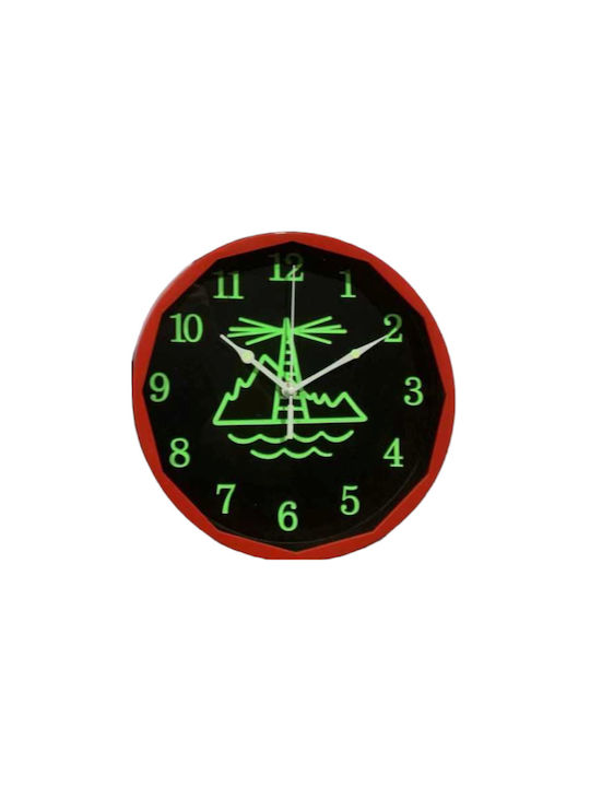 Wall Clock Plastic Red Ø26cm