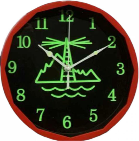 Wall Clock Plastic Red Ø26cm