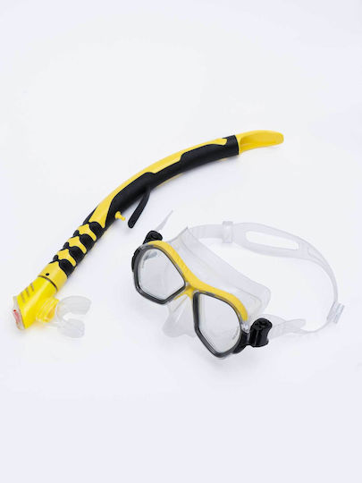 Salvas Mască de Scufundare cu Snorkel Galbenă