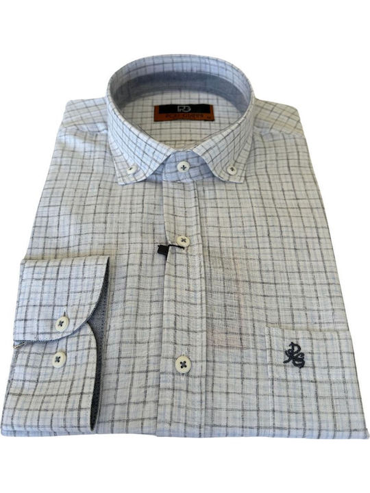 Long-sleeved Shirt Checked Blue