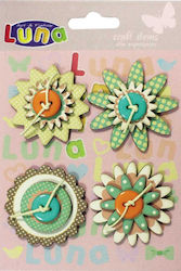 Luna Din hârtie Floare decorativă pentru proiecte DIY 4buc