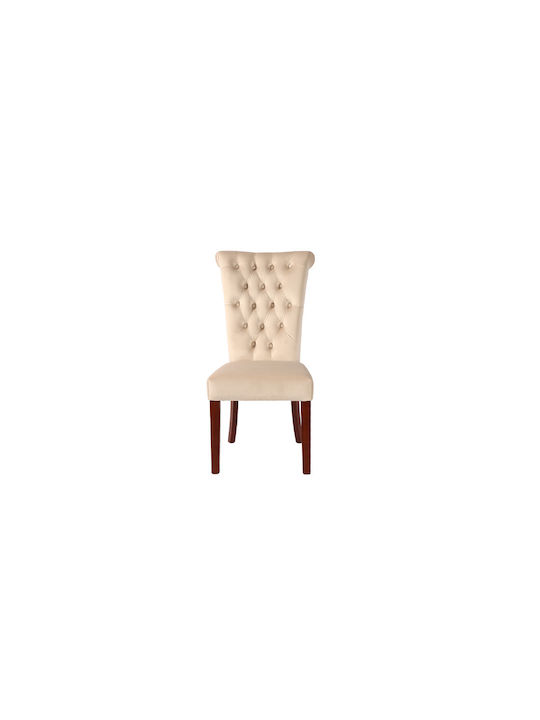 Dining Room Velvet Chair Ecru (597z) 46x50x98cm