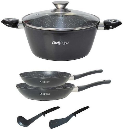 Cheffinger Cast Aluminum Cookware Set 6 Pieces Cheffinger Cast Aluminum Cookware Set 6 Pieces