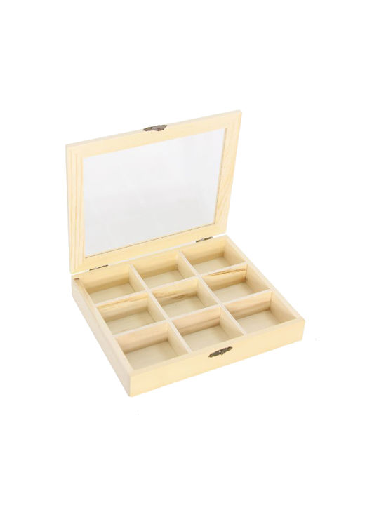 Tpster Ξύλινο Κουτί Αποθήκευσης με Καπάκι 21.5x17x4cm
