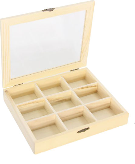 Tpster Hölzernes Aufbewahrungsbox mit Deckel 21.5x17x4cm 1Stück