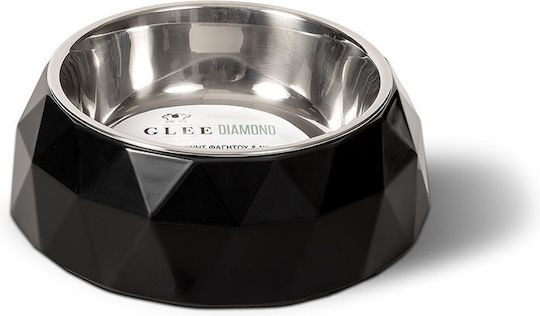 Glee Stainless Steel Bowl Food & Water for Dog & Cat with Base 350ml in Black Color