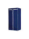 Alpina Fabric Wardrobe with Zipper and Shelves in Blue Color 75x50x160cm