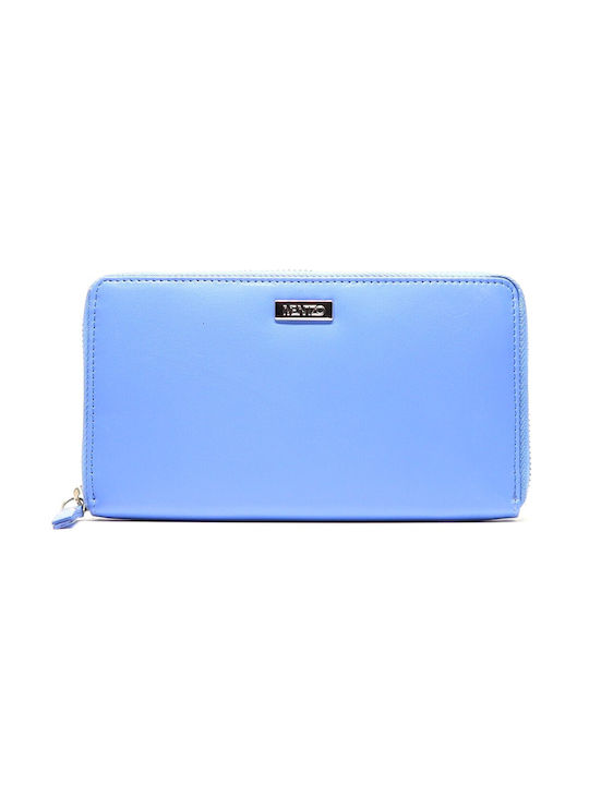 Mentzo Leather Women's Wallet with RFID Blue