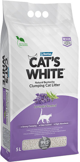 Cat's White Άμμος Γάτας Μπετονίτης με Άρωμα Λεβάντα 5lt