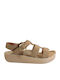 Women's Flat Sandals in Brown Color
