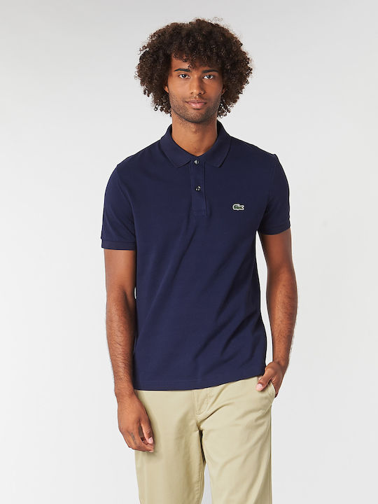 Lacoste Petit Piqué Bluza Bărbătească cu Mânecă Scurtă Polo Albastru marin