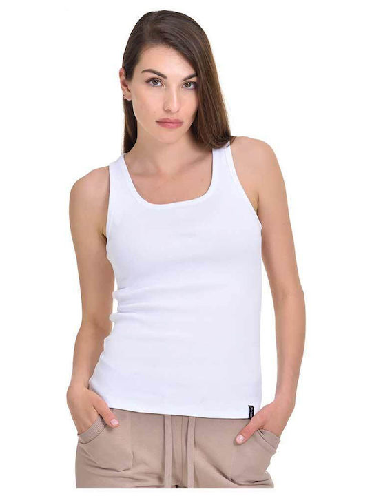 Target Bluza de Damă din Bumbac Fără mâneci Albă