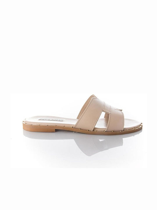 Sofia Manta Leather Women's Flat Sandals in Ecr...