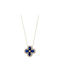 Gold 9k Necklace Chain Four-Leaf Clover Cross