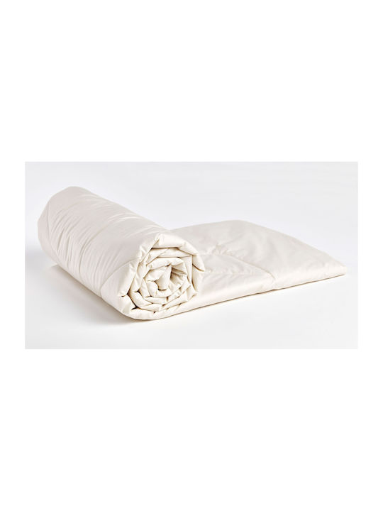 Valeria Home Pătură Simplă cu Umplere din Amestec de In și Mătase 160x200 cm Bej 200 GSM