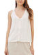 Namaste Women's Summer Blouse Linen Sleeveless Ecru