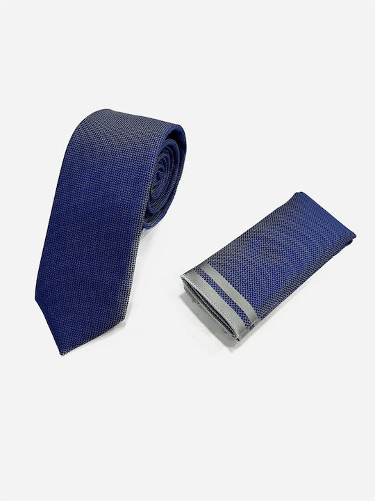 Tresor Herren Krawatten Set Gedruckt in Blau Farbe