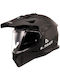 LS2 Pioneer II Solid Matt Schwarz Motorradhelm On-Off ECE 22.06 1600gr mit Sunvisor