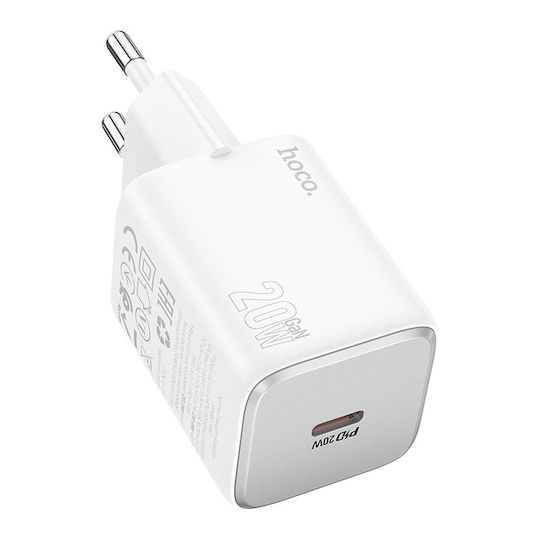 Hoco Зарядно без кабел с USB-C порт 20W Power Delivery Бял (N40)