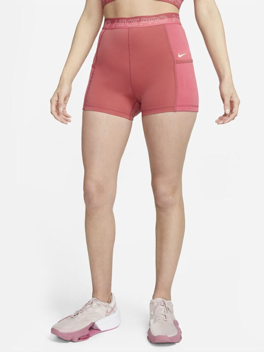 Nike Training Γυναικείο Κολάν-Σορτς Ψηλόμεσο Ροζ