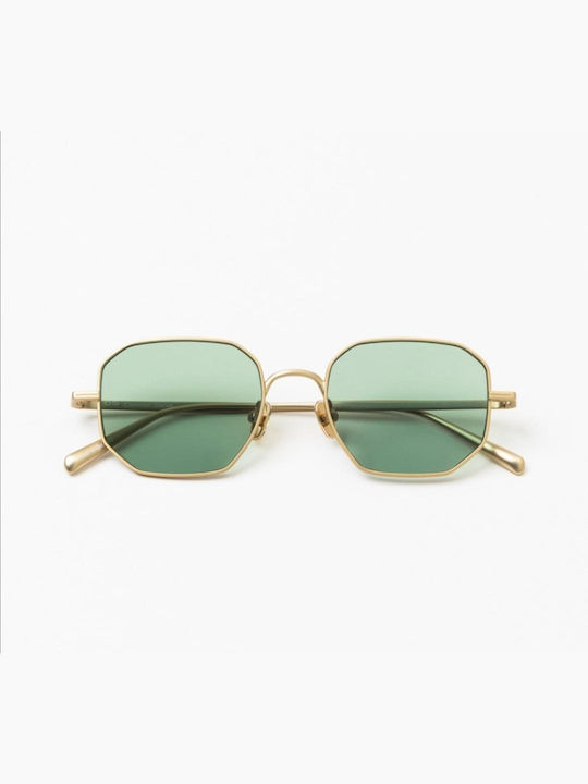 Common Sense Sunglasses with Gold Metal Frame and Green Lens CS013