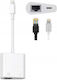 Zenwire Μετατροπέας Lightning male σε Ethernet / Lightning female Λευκό 1τμχ 0000000338
