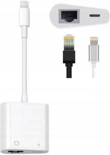 Zenwire Μετατροπέας Lightning male σε Ethernet / Lightning female Λευκό 1τμχ 0000000338