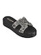 Elenross Women's Flat Sandals Flatforms in Black Color