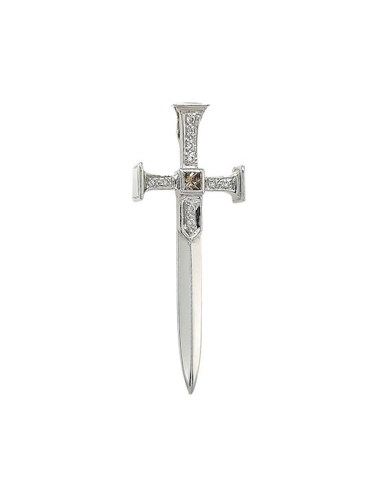 Xryseio Damen Weißgold Kreuz 18K