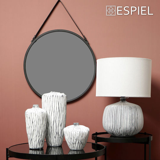 Espiel Keramik Tischlampe mit Beige Schirm und Basis