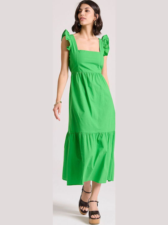 funky green dress Stephanie Mesh Ruffle Maxi Dress Forest Green | Wedding Guest Dress | Maxi main image 0
