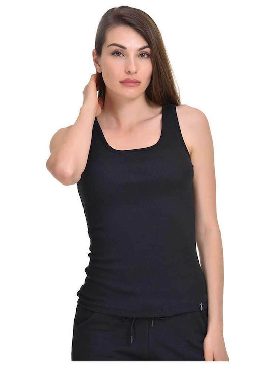 Target pentru Femei Crop Top din Bumbac cu Bretele Negru