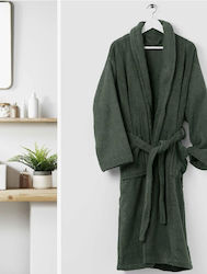 Kipper Fresh Bathrobe with Collar Khaki 450gr/m² Kipper Fresh Bathrobe with Collar Khaki 450gr/m²