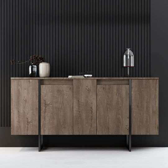 Μπουφές Luxe Ξύλινος Καρυδί 160x35x80cm
