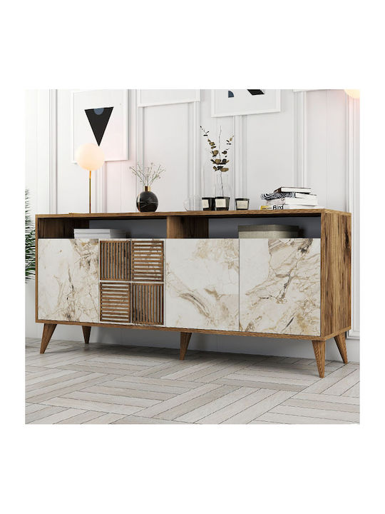 Μπουφές Milan Walnut - White 180x35x78.6cm