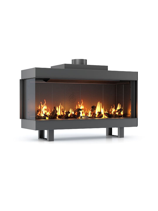 Thermogatz Gas Fireplace Insert with Left Corner Window 7.8kW