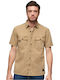 Superdry Ovin Men's Shirt Short Sleeve Camo Brown