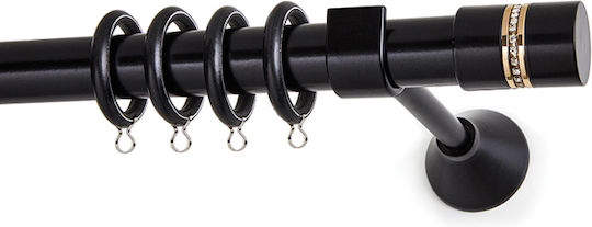Anartisi Metallic Curtain Pole S10 Single Φ25mm 160cm Black