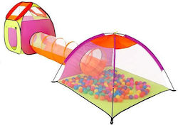 Springos Piscină cu bile 3 In 1, Igloo And Cottage cu Tunel din Țesătură 389x120x115cm. Multicoloră