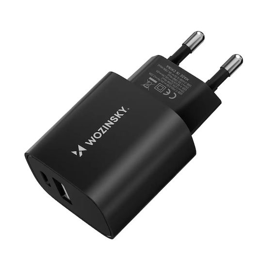 Wozinsky Charger Without Cable 20W Power Delivery / Quick Charge 2.0 Blacks (WGWCB)