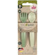 Nip Baby Set with Fork made of Plastic for 9+ months Green 2pcs