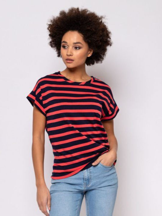 Heavy Tools Women's Blouse Cotton Striped Red