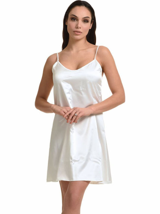 Miss Rosy Summer Satin Women's Nightdress Ivory Coast