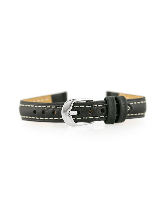 Bisset Δερμάτινο Λουράκι Μαύρο 12mm