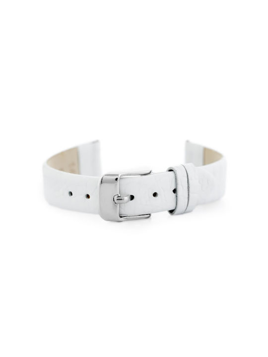 Pacific Leather Strap White 12mm