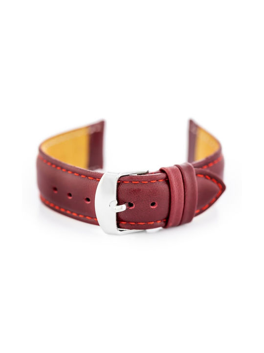 Pacific Leather Strap Burgundy 20mm