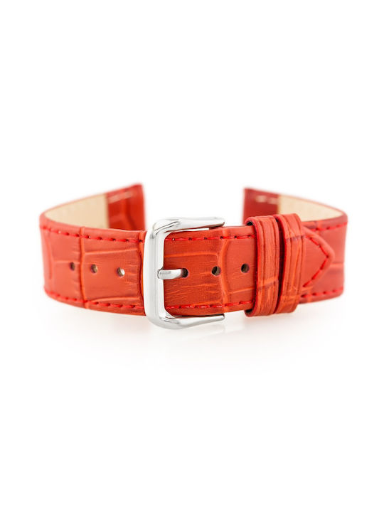 Pacific Leather Strap Red 22mm