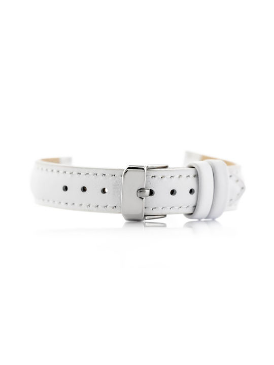 Pacific Leather Strap White 12mm