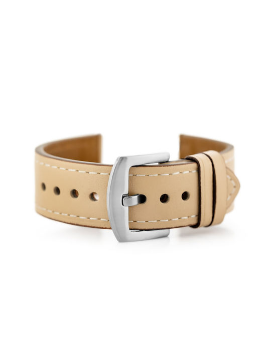 Pacific Leather Strap Beige 22mm